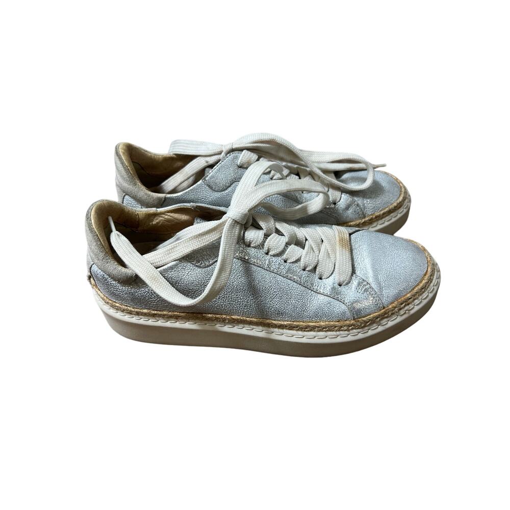 Janet Sport Silver Metallic Sneakers Sz 37